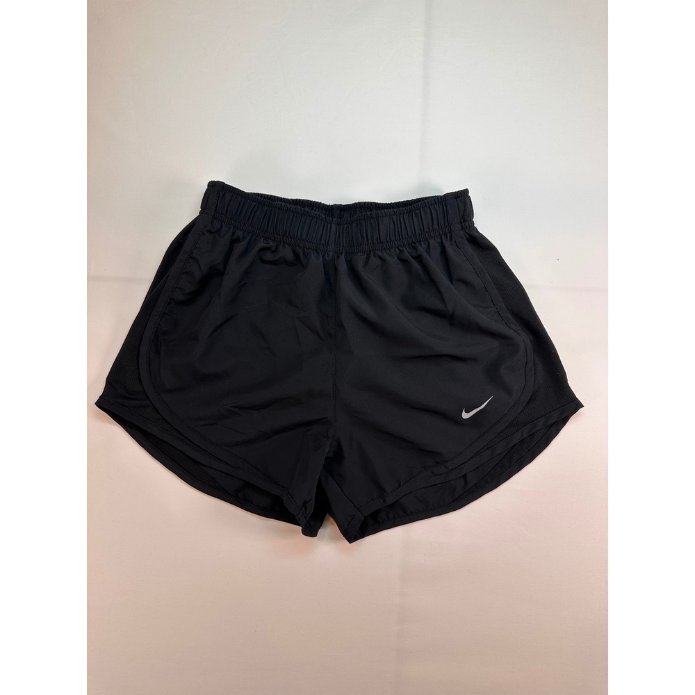 Nike Dri-FIT Womens Running Shorts Black Mesh Panels Size XS Athletic Gym 3in